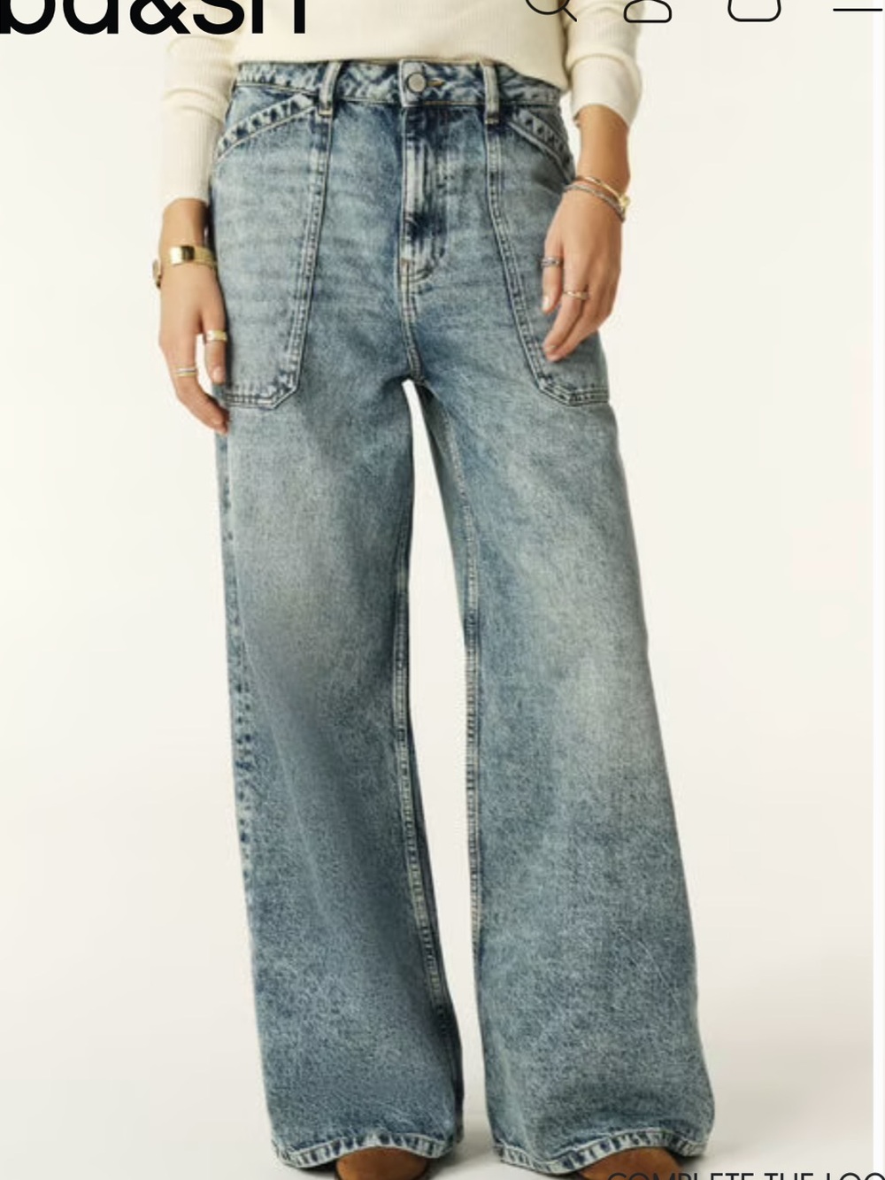 Ba&sh Wide-Leg Blue Jeans